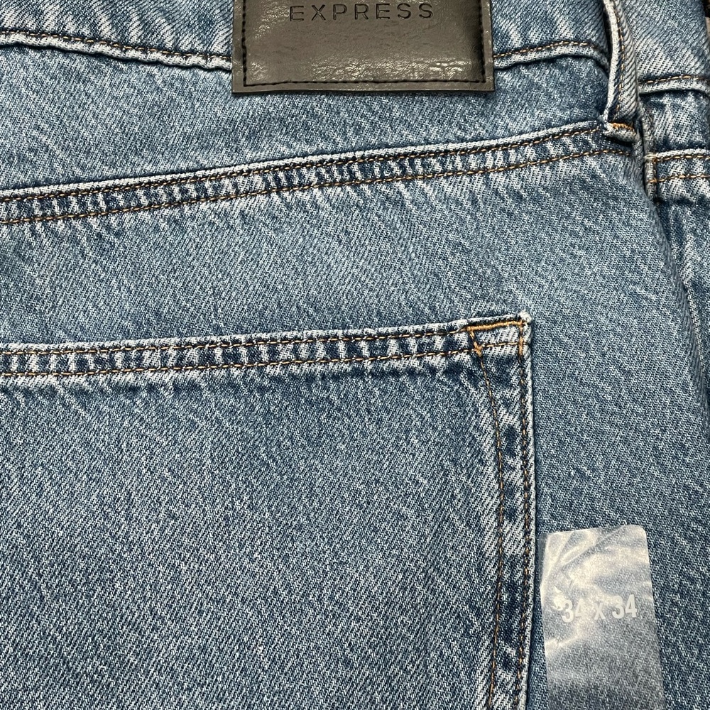 Express Men's Blue Straight Stretch Jeans 34x34